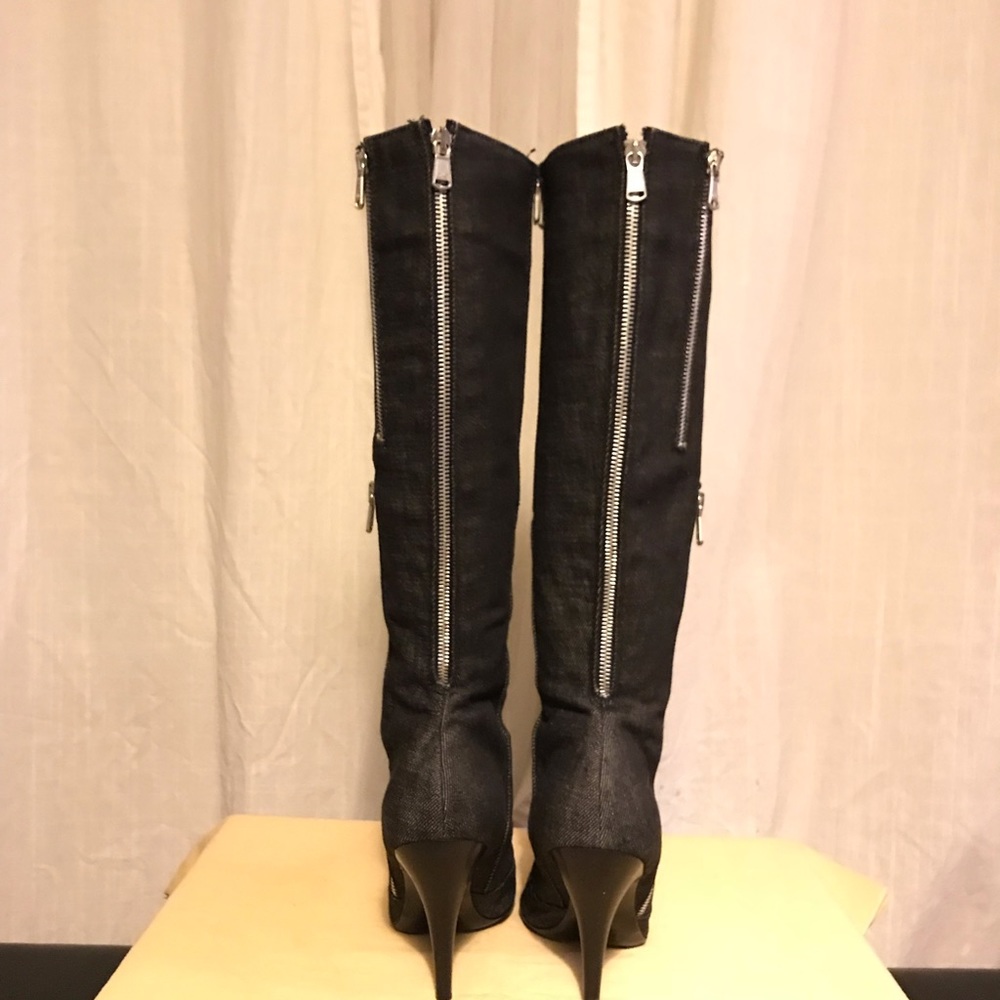 SOLD AUTH DOLCE & GABBANA Denim Zipper Boots - Picture 4 of 7